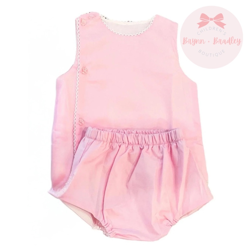 NWT Pink Picot Trim Diaper Set